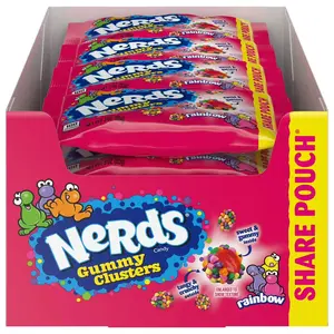 Nerds Gummy Clusters Candy Share Size 3 oz 12 pk Delightful Snack for Parties and Gatherings Rainbow Flavor