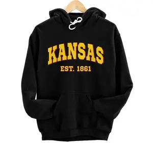 Kansas Est. 1861 - KS - Throwback Design - Classic Hoodie, Sweatshirt, T-Shirt