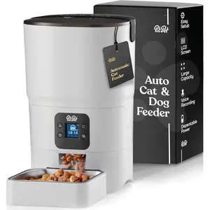 Automatic  Feeder - 6-L Reliable Automatic   Dispenser with Display LCD Screen for Easy Set Up - (White)