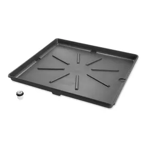 Camco 20754 30 x 32 in. Graphite Drain Pan with PVC Fitting