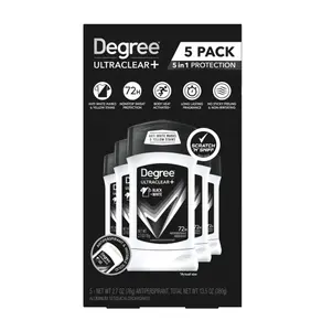 Degree Men UltraClear+ Antiperspirant Deodorant Black & White – 2.7 oz, 5 Pack
