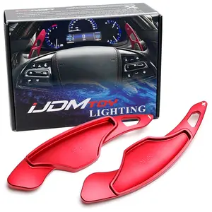 iJDMTOY Racing Sports Red Aluminum Larger Paddle Shifter Extension For Cadillac ATS CT6 XT5