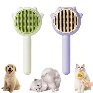 Magic Pet Comb, Pet Hair Cleaner Brush, Cat Brush with Release Button for Shedding, Cat Grooming Brush Long or Short Hair Cats Dogs Pet Massage Brushes, Self Cleaning Slicker Comb for Cat Dog beauty/hair care white