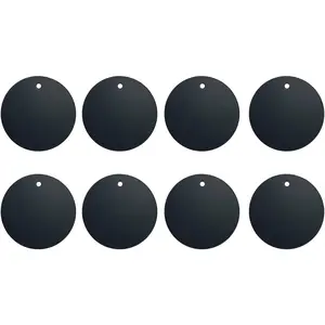 Mount Metal Plate(8Pack) for   Mount Phone Holder with Full Adhesive for Phone , 8 X Round (Black)