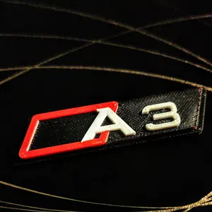 For Audi A3 Customized Badge Black/White/Red/Silver