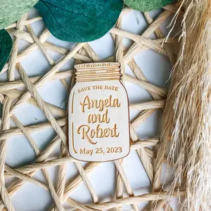 Mason Jar Save the Date Wedding Magnet