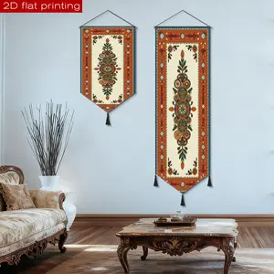 JIT 2D FLAT floral and geometric digital print patterns, tassel tapestries, tassel tapestries, fringed designs, vertical tassel designs, suitable for living rooms, bedrooms, dormitories, daily decoration