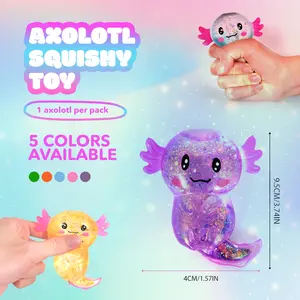 Cute Axolotl Squishy Fidget Toy, Soft Touch Stress Relief Squeeze Toy for Gift & Party，Anxiety Relief & Birthday Party Gifts
