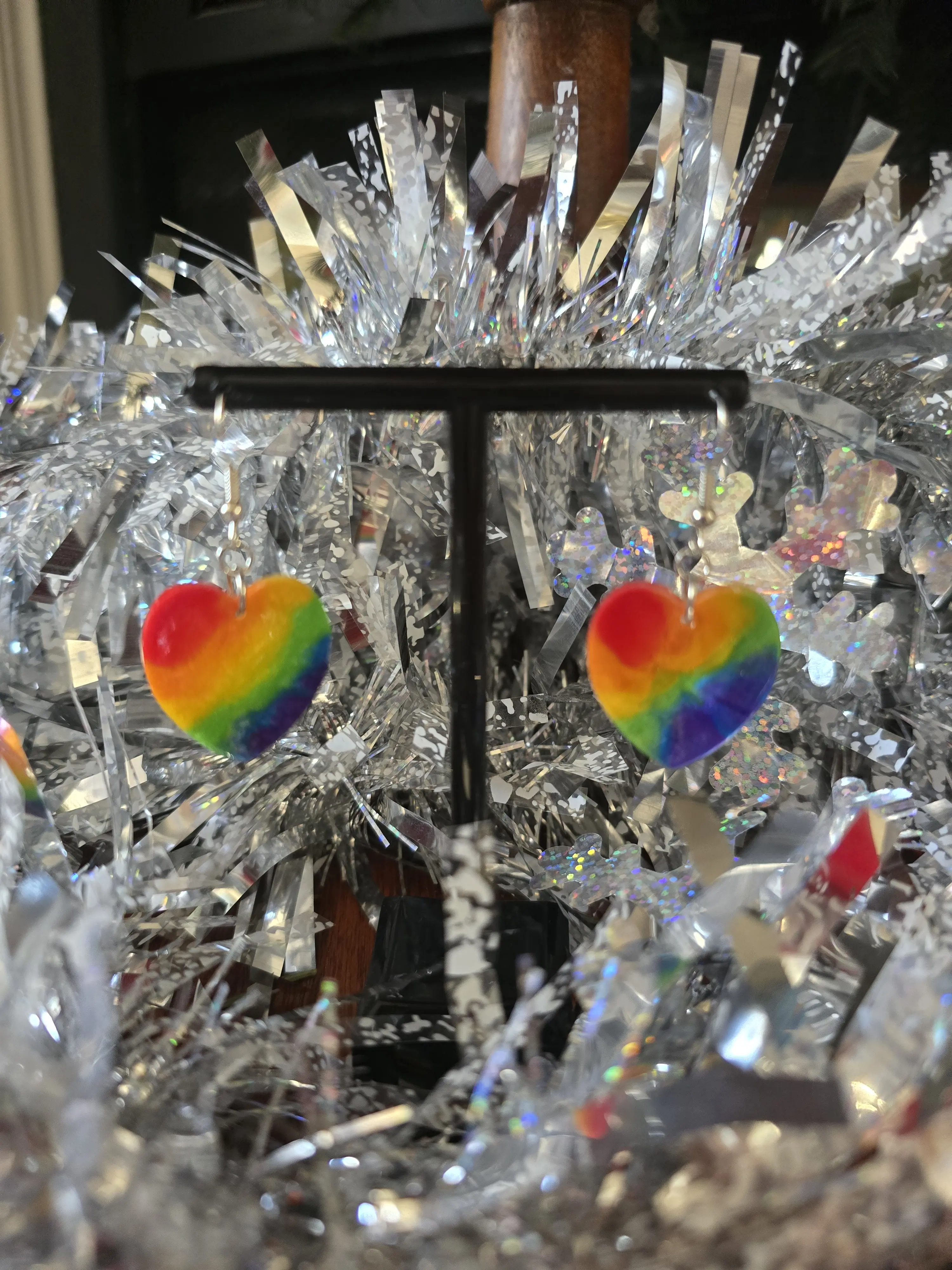 Resin Heart Pride Earrings