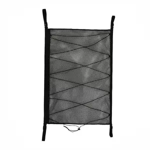 Car Roof Luggage Net Bag, Dual Layer Drawstring, 65x90cm Mesh Travel Storage Bag, Tent Junk Storage Bag, Car Roof Luggage Organizer, Universal Car Accessories