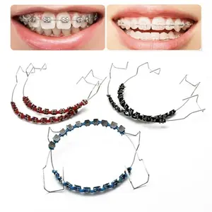 Oral Temporary Tooth Decoration Braces Set, 1-Pair Fashion Accessory with Metal Wires, Metal Brackets and Orthodontic Ligature Ties, High-Quality Wearable Item for Smart & Wearable Devices Category