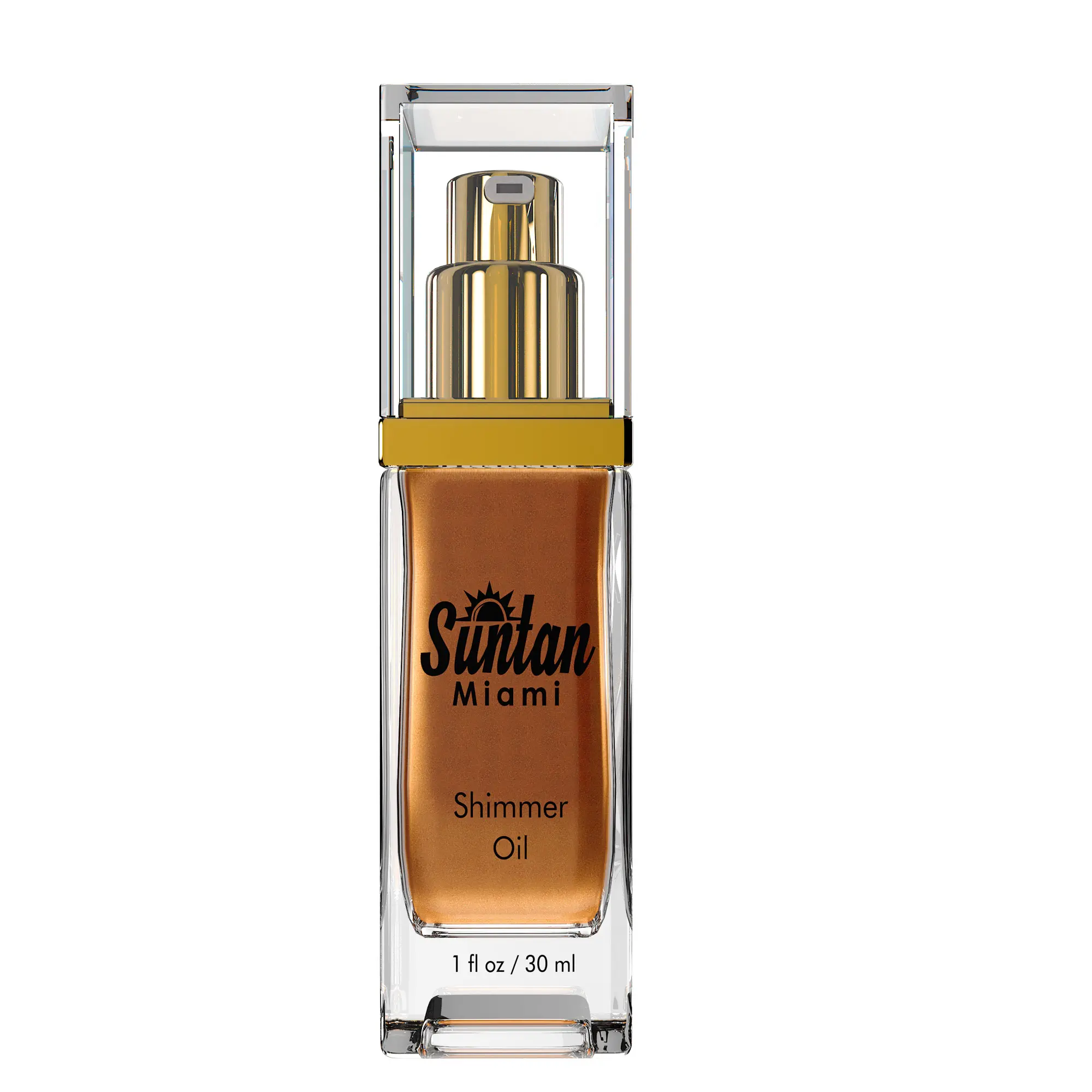 Suntan Miami Cosmetic Shimmer Oil Glitter Makeup - Golden Face & Body Glow Bronzer Highlight Smooth
