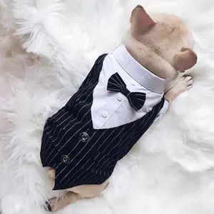 Dog Suit Pet Clothing Elegant Dog Wedding Tuxedo Formal Outfit with Costume for Dogs - Polyester, Versatile Design for Various Occasions