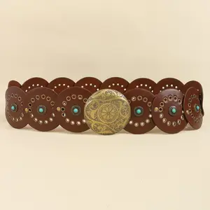 Turquoise Circular Western Belt