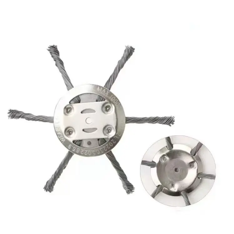 Steel wire trimmer head, replacement head for grass trimmers, steel wire weed brush cutting head, electric weed blade head, steel wire grass head replacement part, compatible with electric/lithium battery grass trimmers, universal 6 inches/5 mm diameter.