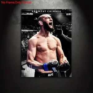 1 piece/set frameless canvas painting print poster,classic Realism characters fighting art,Boxing Mma Khamzat Chimaev,perfect gift for mixed martial arts fans,ideal gift for bedroom,living room,dormitory corridor,kitchen,mural,wall decoration,room decor