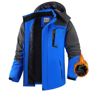 Men's Waterproof Ski Snow Jacket [Plus Size,S-XXXXXXL]Mountain Rain Jackets Fleece Outwear With Muti Pockets Winter Coat Outdoor Clothing Windbreaker fits # Christmas gift # RED