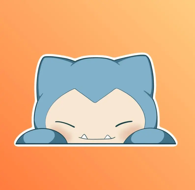 Snorlax Poke Car Sticker, Ghost Anime Vinyl Car Decal: Waterproof Ghost Family Sticker for Laptop