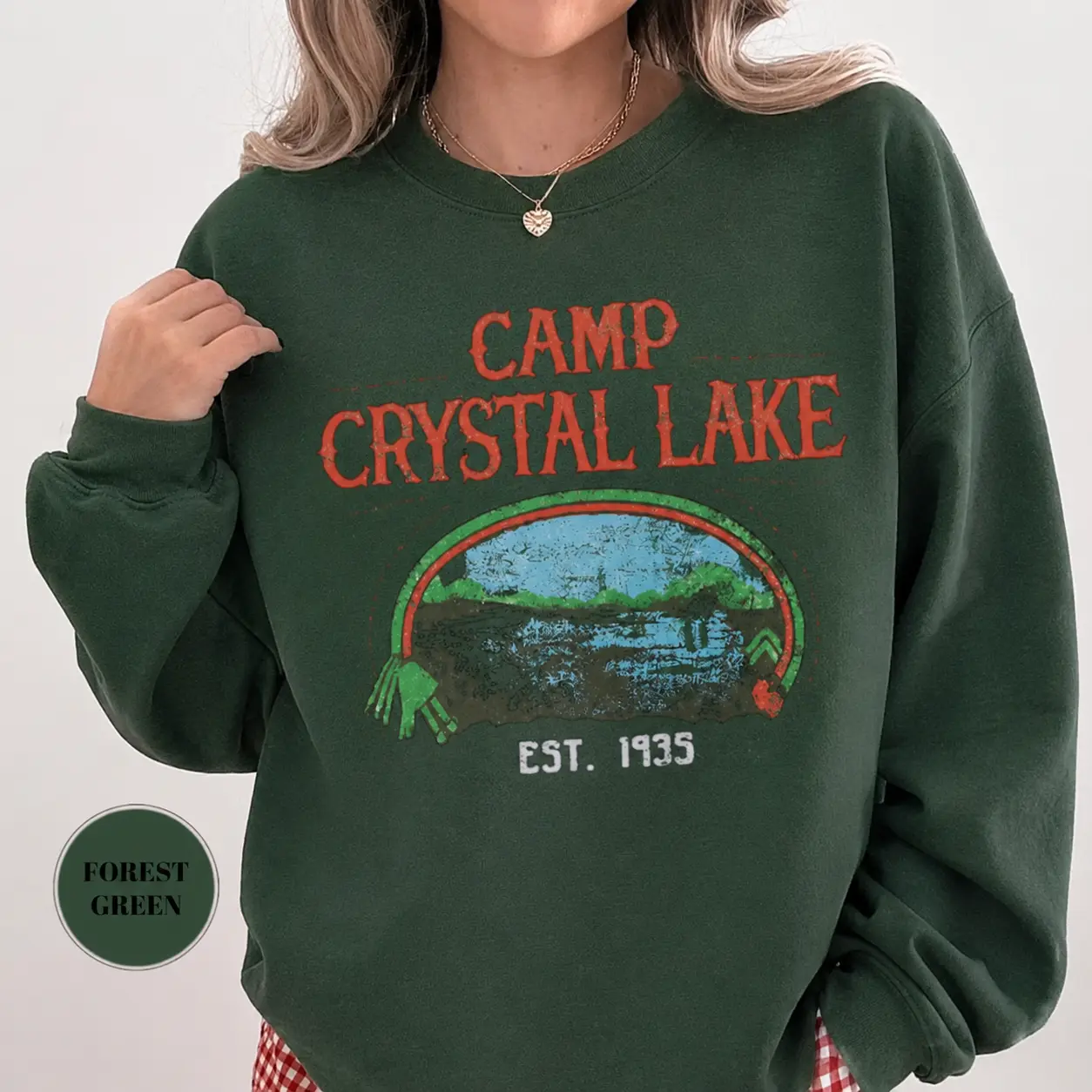 Vintage Summer Camp Horror Sweatshirt, Retro Spooky Camp Crewneck, Haunted Forest Graphic Pullover, Halloween Camp Sweatshirt, Horror Fan Gift, Top Womenswear,  Pullover
