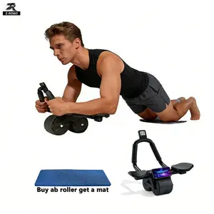 Automatic Rebound Ab Roller Wheel with Timer | Detachable Handle Core Trainer for Men & Women | Home Gym Fitness Equipment for Full Body Workout