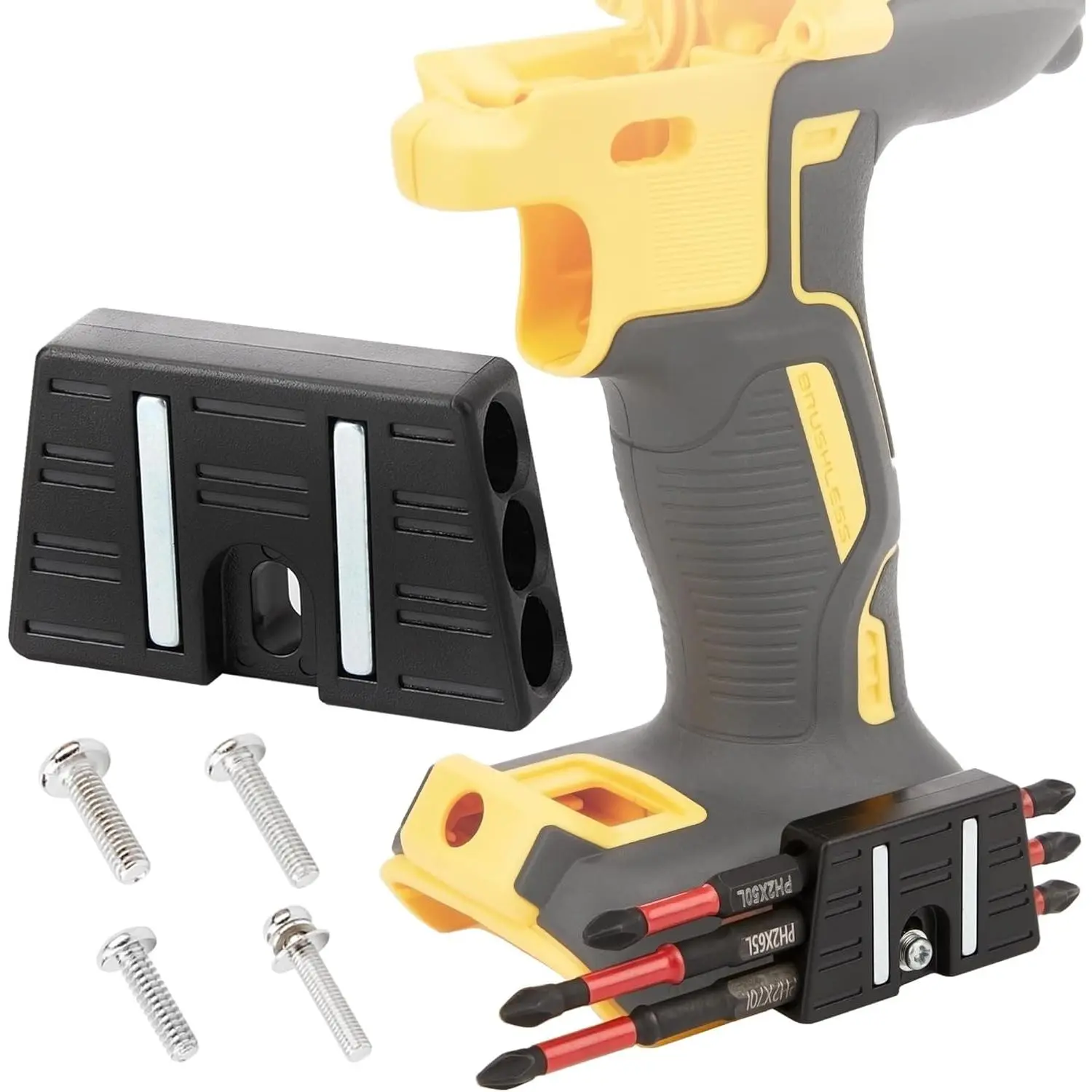 Upgrade Magnetic Bit Holder with 6 Magnetic Holes for Secure Mounting on Belt Buckle Screws for Dewalt,,, Bosch, Ryobi, and More