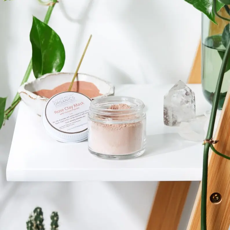 Clay Face Mask Trio / Rose Clay / French Green Clay Kaolin Clay / Turmeric Kelp Calendula