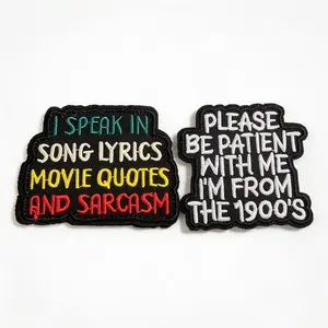 2PCS Funny Quote Velcro Patch – Sarcasm Humor Embroidered Badge for Backpack Jacket Hat