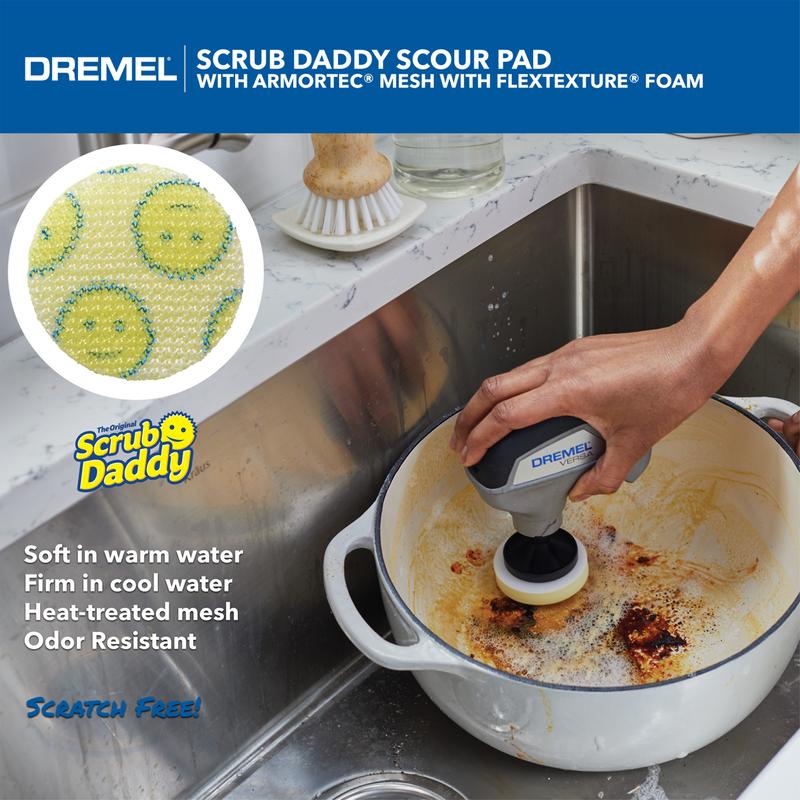 Dremel Versa Cordless Electric Spin Scrubber with Scrub Daddy Cleaning Sponge Pads