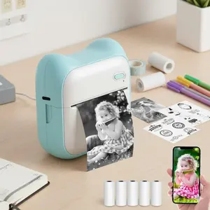Portable Wireless Thermal Printer: Instant Photo & Label Sticker, Ink-Free Design. Perfect for Students' Study Notes, Efficient Office Tools, and On-the-Go Printing. Compact Multipurpose Device for Learning & Work.