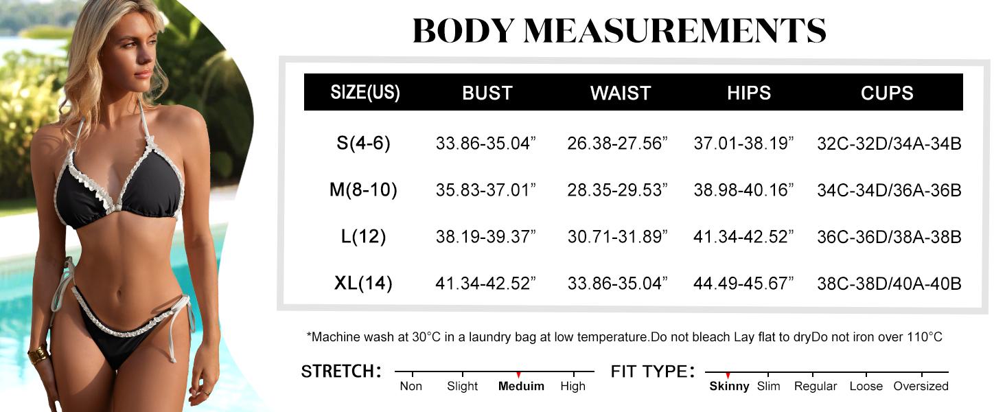 ANRABESS Sexy Bikini Sets for Women Ruffle Trim Two Piece Swimsuit 2026 Summer Bathing Suit Halter String Triangle Swimwear