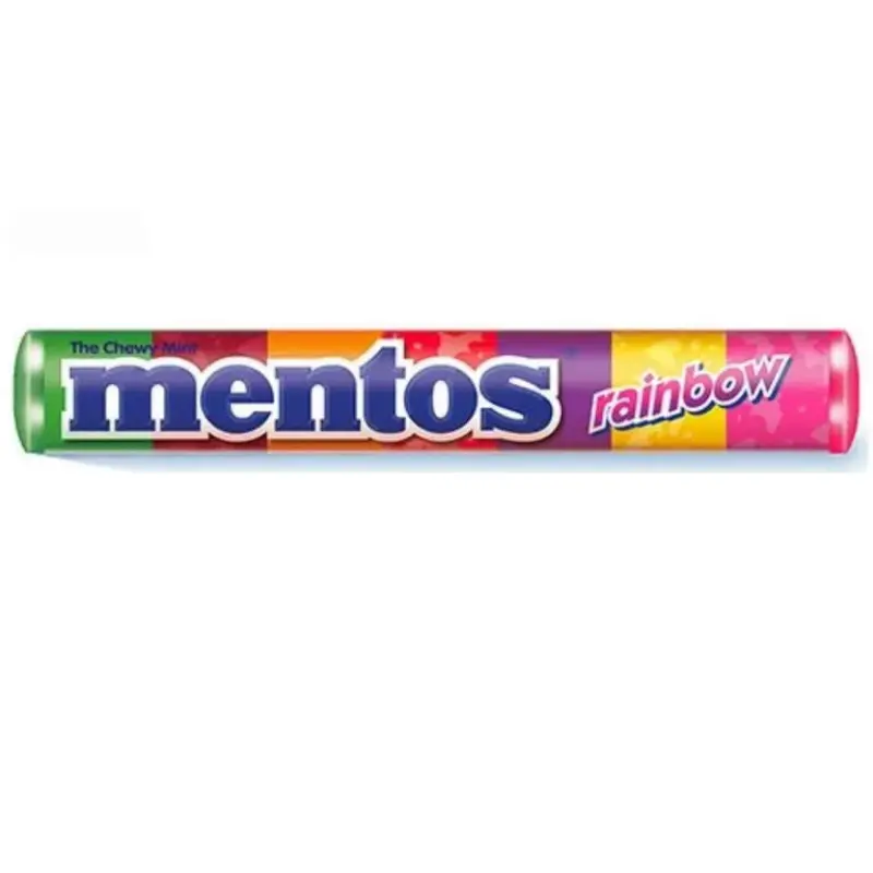 Mentos Rainbow Chewy Mints - 15-Pack Sweet, Colorful Rainbow Mix, Sodium-Free Fresh Breath Assorted Candy Snacks, 1.32oz