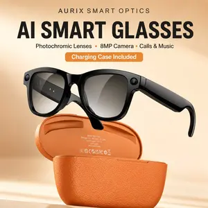 M02 Ultra AI Camera Glasses 8MP HD Multifunctional Wearable Smart Glasses with BT5.3 Calls, Real-Time Translation, Photochromic Lenses and Interchangeable Lens Design