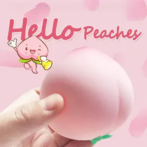 Creative decompression simulation, peach squeezing and music, peach venting ball, slow rebound decompression tool, stress relieving toy sugar butter squishy Relief Glutinous Rice Cake glitter dumpling
