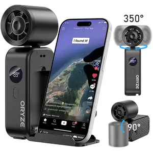 Phone Stand Portable Fan | 199 Speed Levels High-Speed Cooling | 5-in-1 Multifunctional Design | 5 Adjustable Wind Speeds | Essential Cooling Gadget for Summer Travel, Binge-Watching & Outdoors