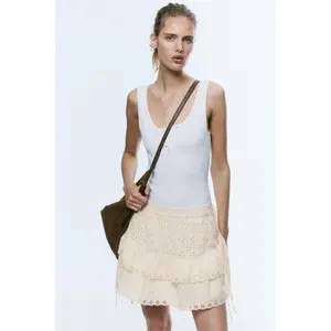H&M Broderie anglaise cotton mini skirt