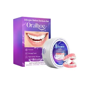 Realistic Upper & Lower Dentures - Natural-Looking Teeth Replacement with Pink gums, Comfortable Denture for chewing, Easy-to-Clean Dental Prosthesis for Toothless Adults - Ideal Birthday or Independence Day Gift, Flexible Material