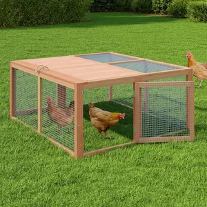 Folding Chicken Coop,Collapsible Poultry Pen Hen House, Portable Small Animal Poultry Cage with Top & Side Doors, Outdoor Pet Hutch for Rabbit Chicken Guinea Pig Ferret Duck, 45.5" x 42.3" x 20.3"