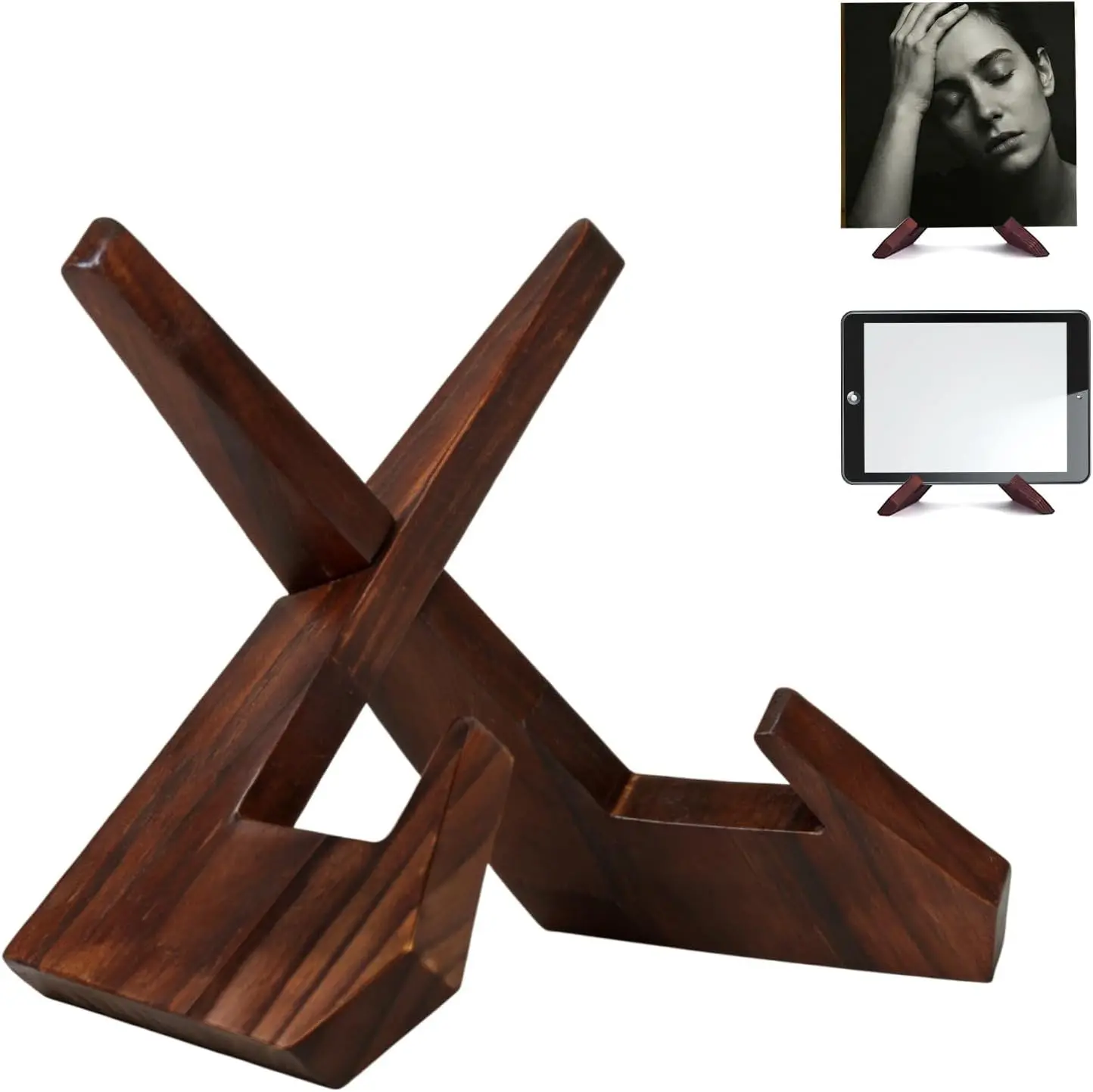 Vinyl Record Stand, Now Spinning Vinyl Holder for 12 Inch Albums, X-Frame