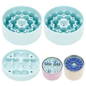 Silicone 3ml Vial Insert (1 short +2 tall) Compatible with Hydrapeak Food Jars,Vial Insert Peptide Storage for 32/25/18oz Hydrapeak Food Thermos, Maximum Hold 48 Vials, Blue.(No vials&Jar included)