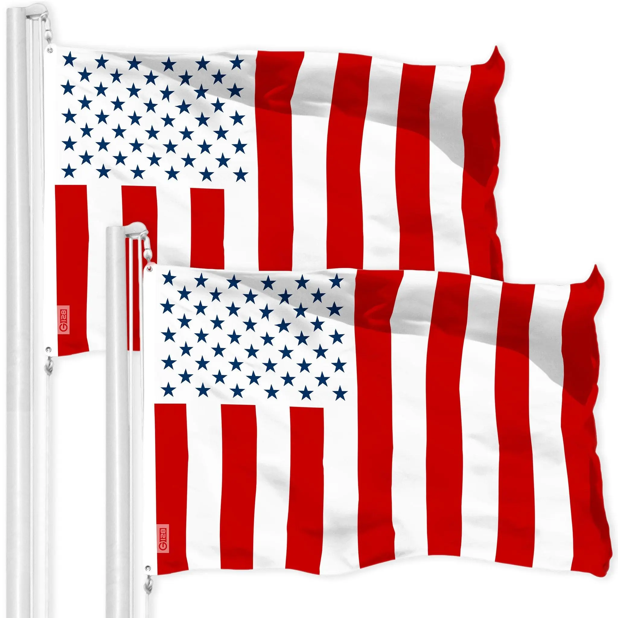 G128 2 Pack: Civil Peace USA Flag | 3x5 Ft | LiteWeave Pro Series Printed 150D Polyester | Indoor/Outdoor, Vibrant Colors, Brass Grommets, Thicker and More Durable Than 100D 75D Polyester