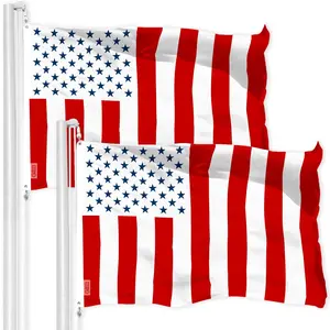 G128 2 Pack: Civil Peace USA Flag | 3x5 Ft | LiteWeave Pro Series Printed 150D Polyester | Indoor/Outdoor, Vibrant Colors, Brass Grommets, Thicker and More Durable Than 100D 75D Polyester