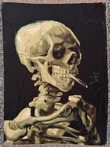 Van Gogh Skull Blanket