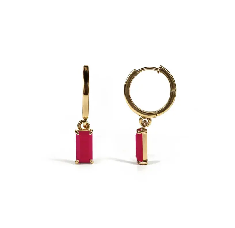Pink Chalcedony Earrings - Ruby Earrings