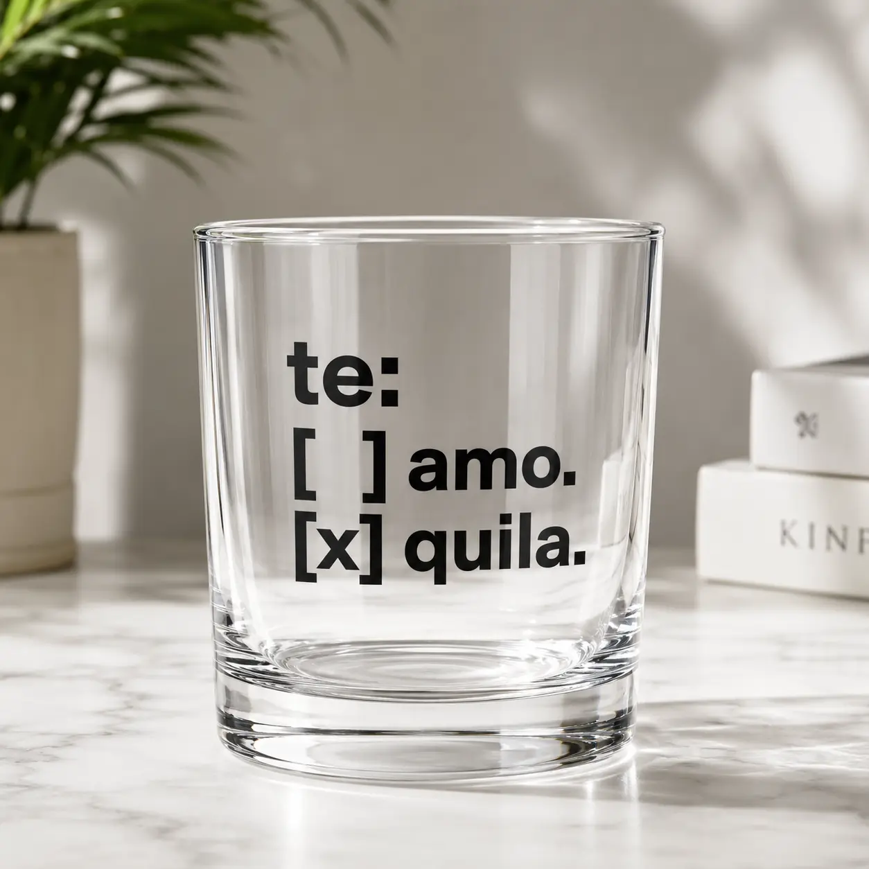 No Te Amo Just Tequila Custom Printed Beer Glass, Personalized Pint Glass, Stemless Wine Glass, Funny Drinking Glass, Custom Name Glass, Personalized Gift Glass, Beer Glass, Wine Tumbler, Graphic Printed Glass Cup