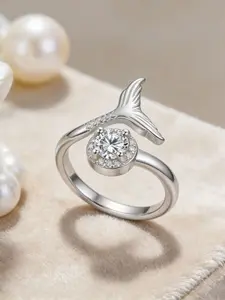Fish Tail Diamond Ring, Unique Zircon Jewelry, Perfect for Vacation and Daily Wear, Stylish Finger Ring Accessory