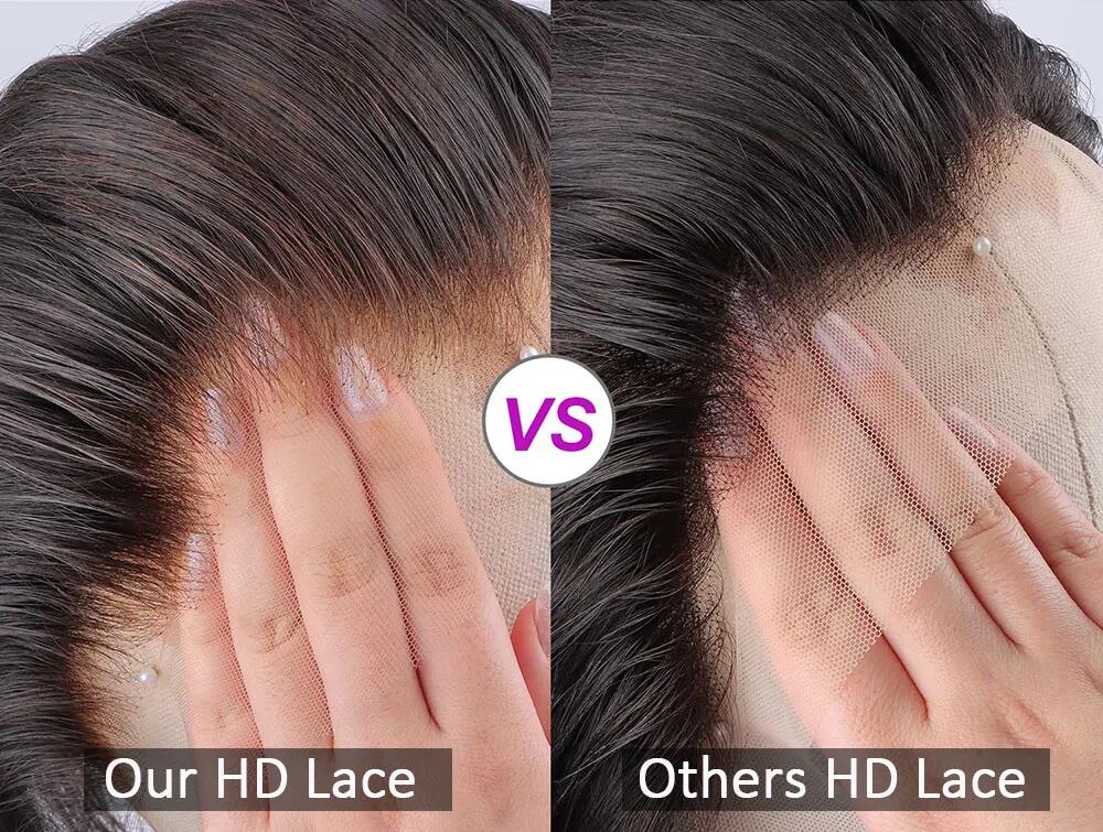 Mamushow 360 Lace Wigs Invisible Strap Drawstring Body Wave 250% Density Human Hair HD Transparent Lace Front Wavy wig Natural Color