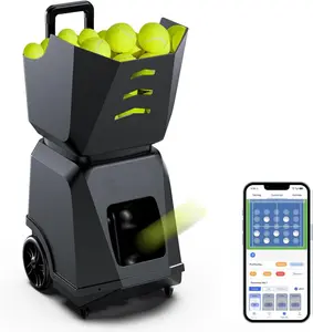 ADIBO Tennis Ball Machine, Dual Motor for Topspin and Backspin, 160-180 Balls, Max 87MPH, Built-in Lithium Battery with 6 Hours of Continuous Operation (T500)