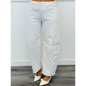 Risen White Tummy Control Cloud Nine Barrel Jeans (Reg & Plus)