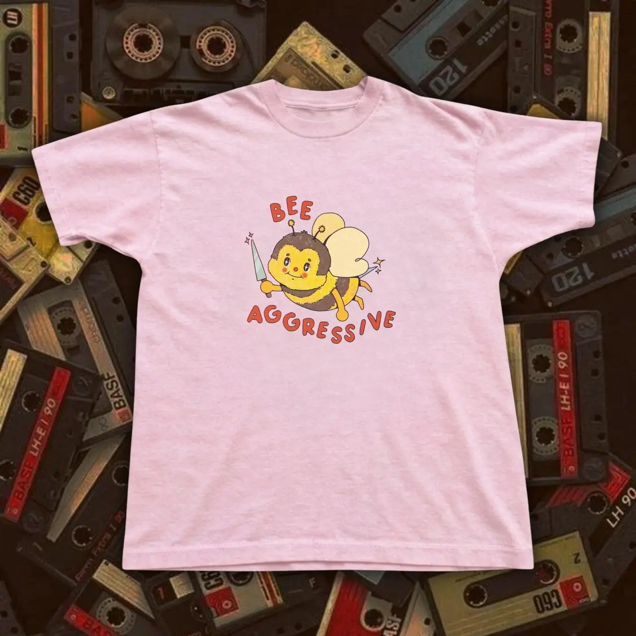 Bee Aggressive Baby Tee – Cyber Cartoon Y2K Graphic Tee
