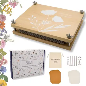 Durable 8x10in Hardwood Flower Press Kit Up to 8 Layers Flower Preserving Kit Giftable Floral Pressing Kit for Adults Kids Craft Enthusiasts